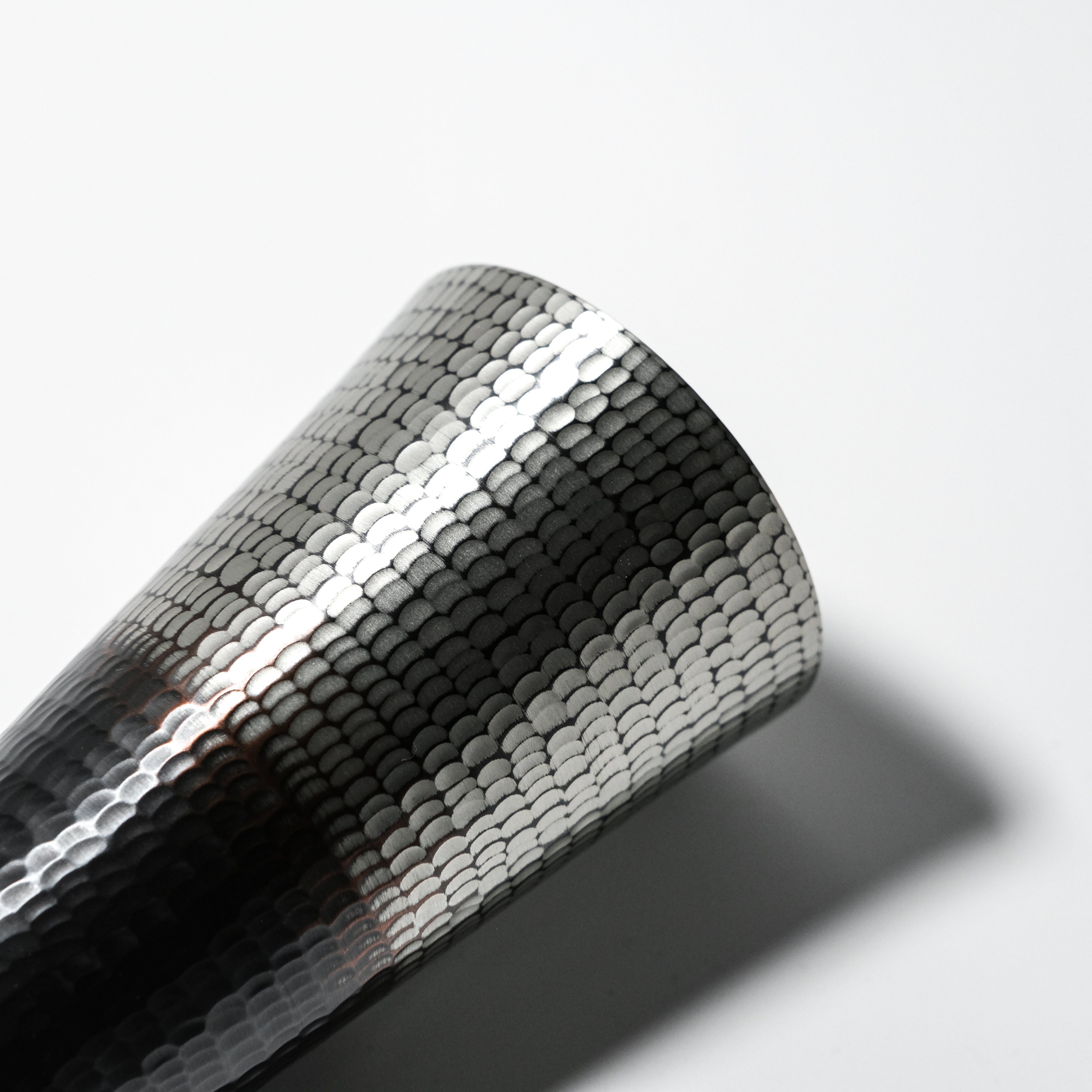 Hand-Hammered Pure Copper Tumbler – Tin & Black Finish (Medium)