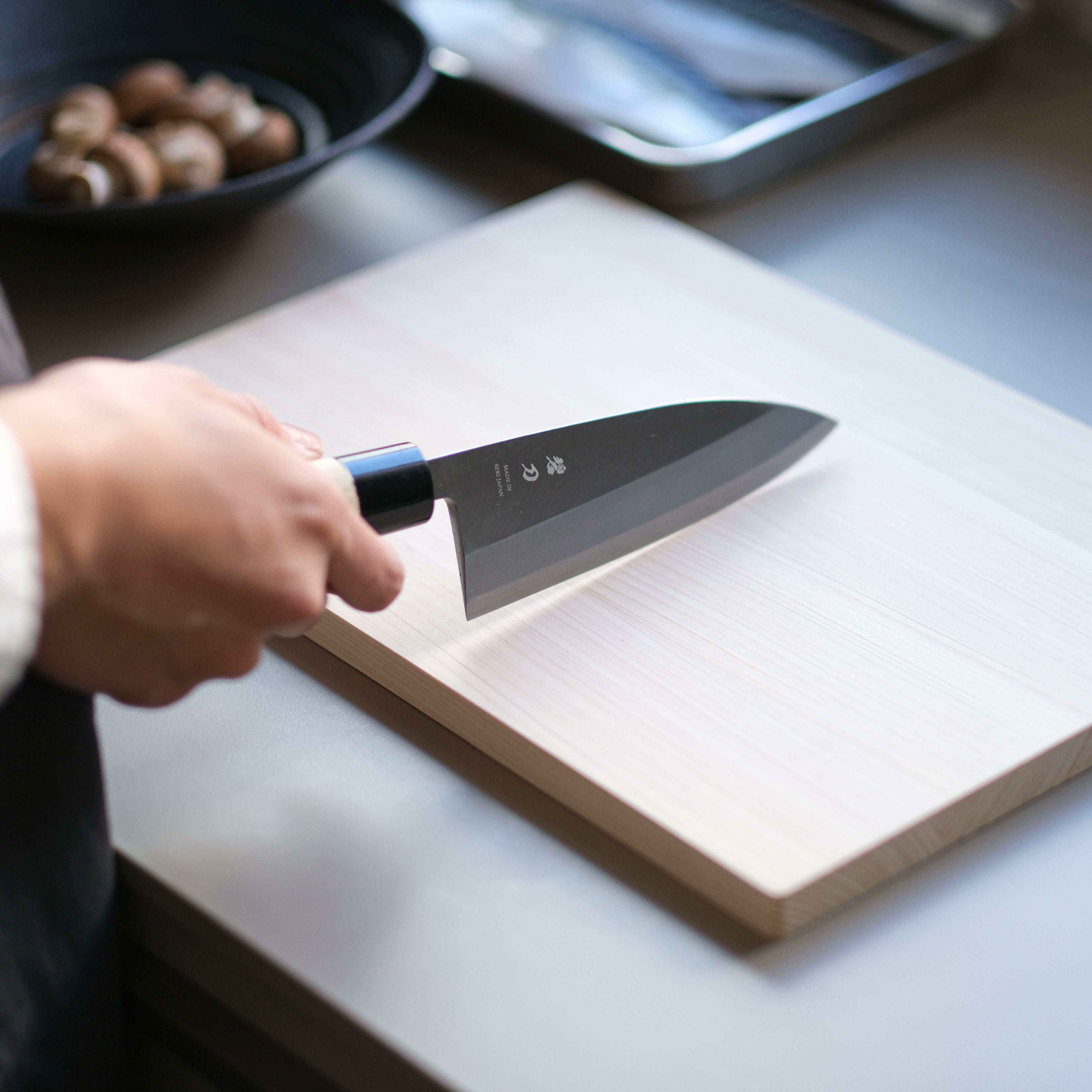 aoba Carbon Steel Deba Knife – Magnolia Handle