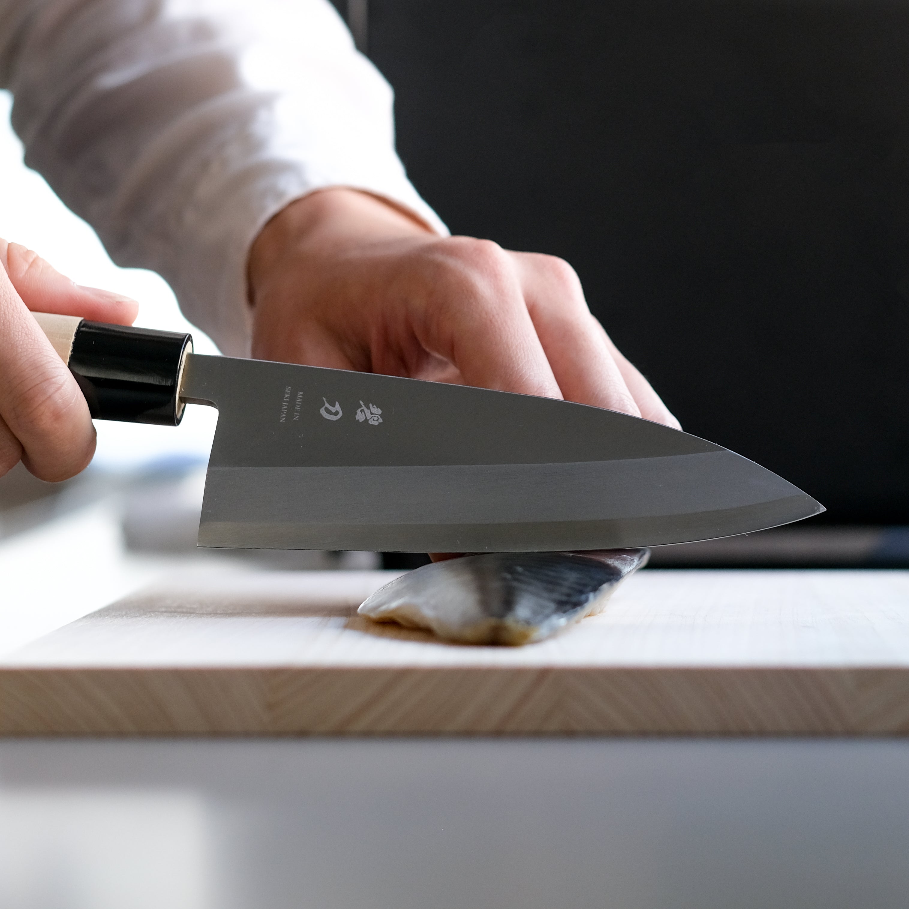 aoba Carbon Steel Deba Knife – Magnolia Handle