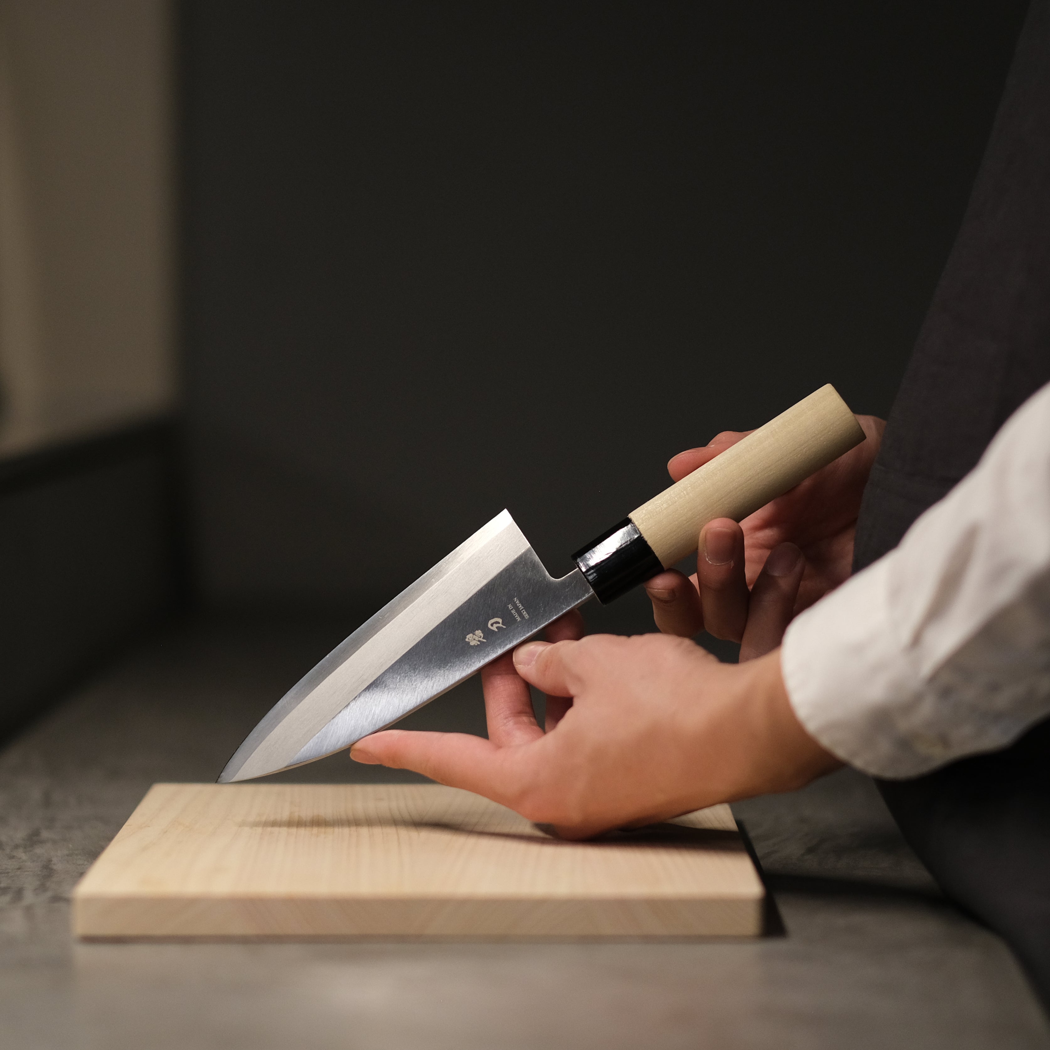 aoba Carbon Steel Deba Knife – Magnolia Handle