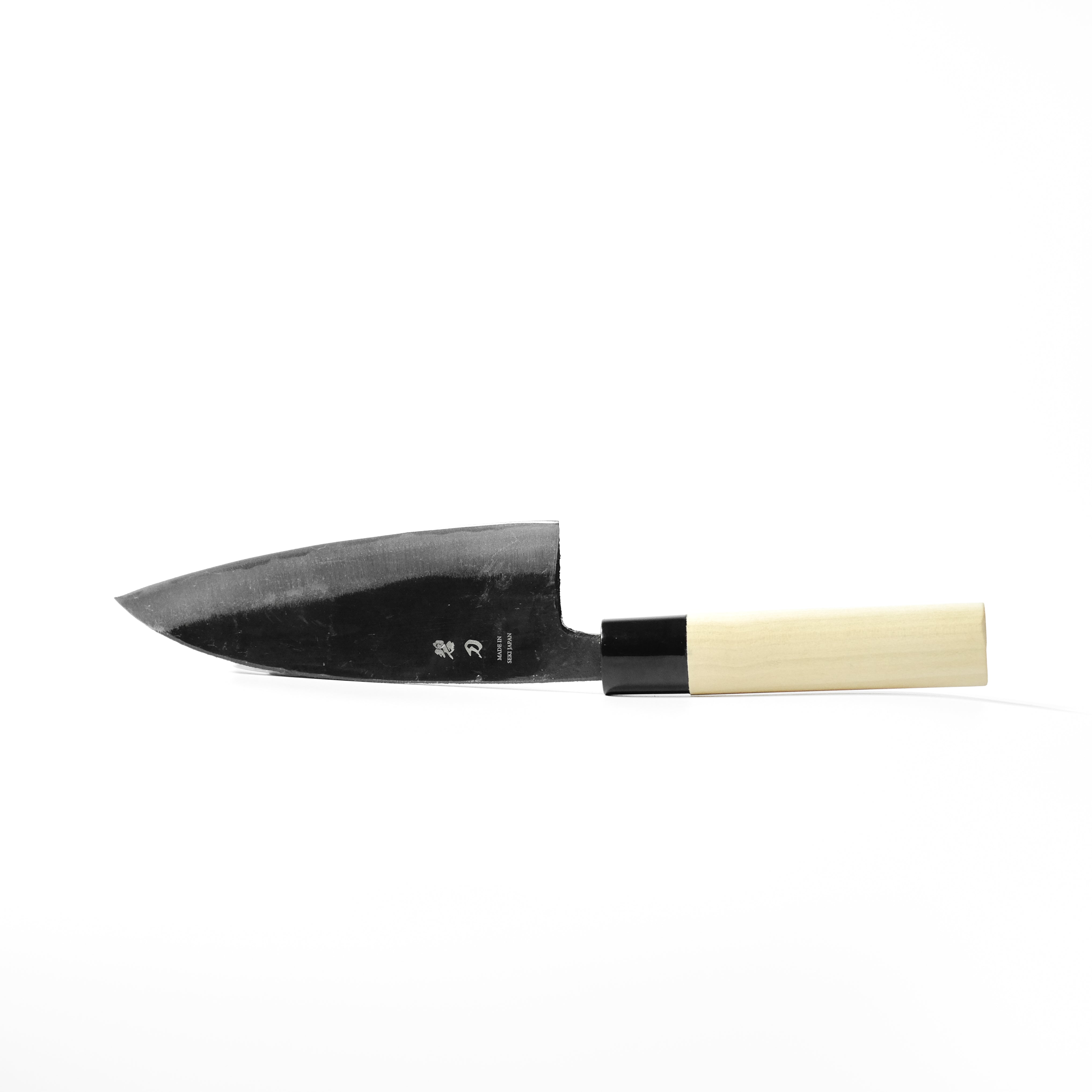 aoba Carbon Steel Kurouchi Deba Knife Magnolia Handle