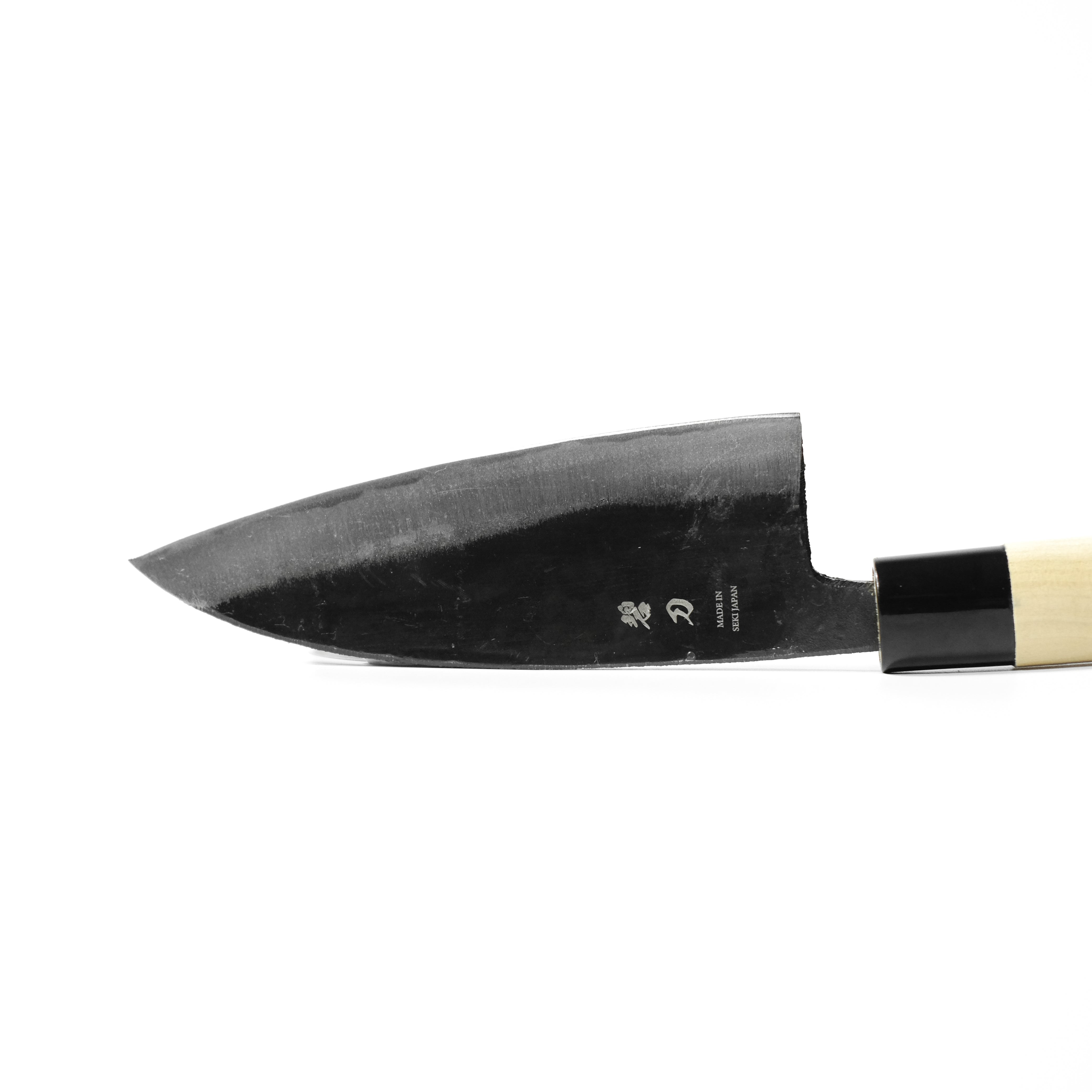 aoba Carbon Steel Kurouchi Deba Knife Magnolia Handle