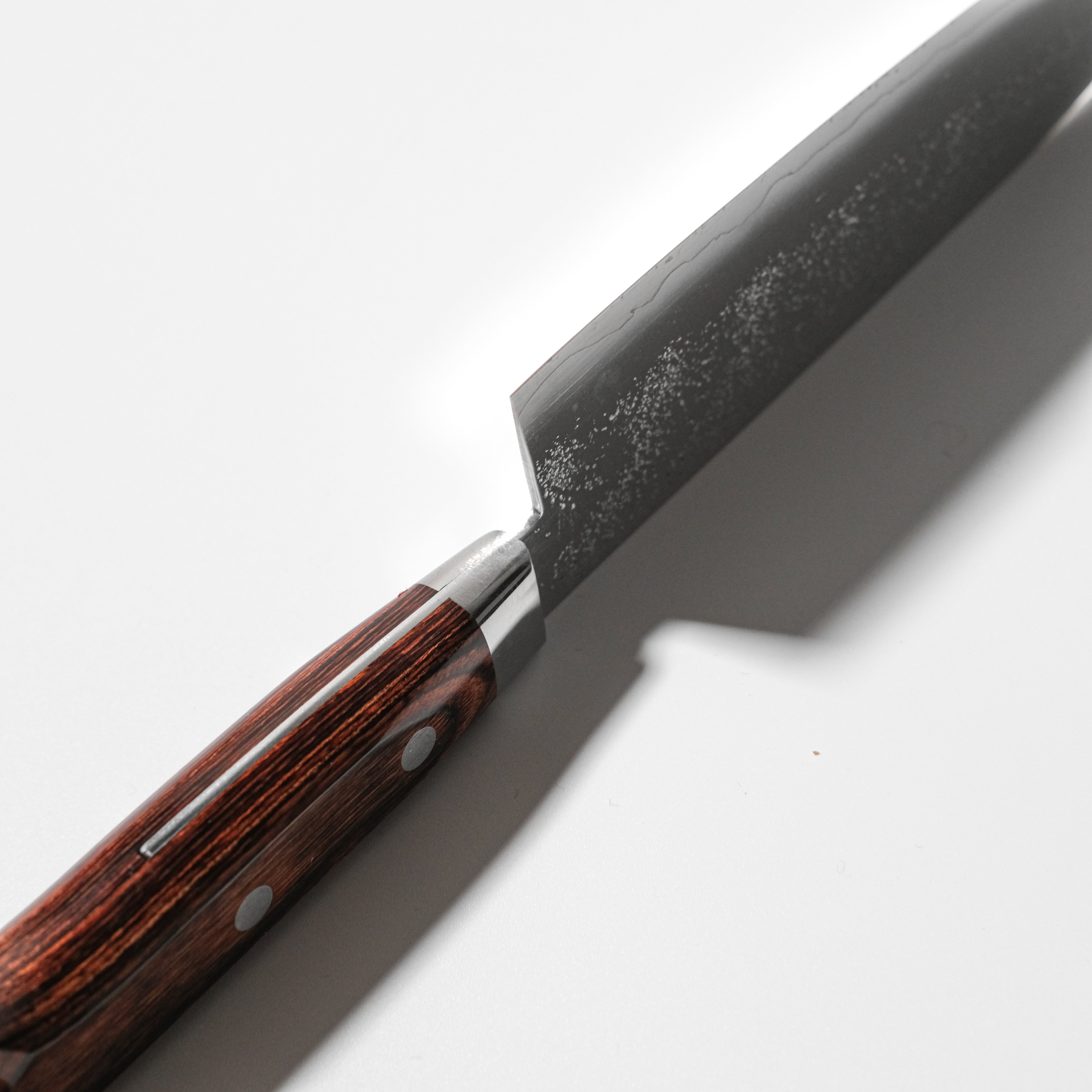 Nōshū Masamune Warikomi Steel Santoku Knife – Nashiji 8A (Brown Handle)