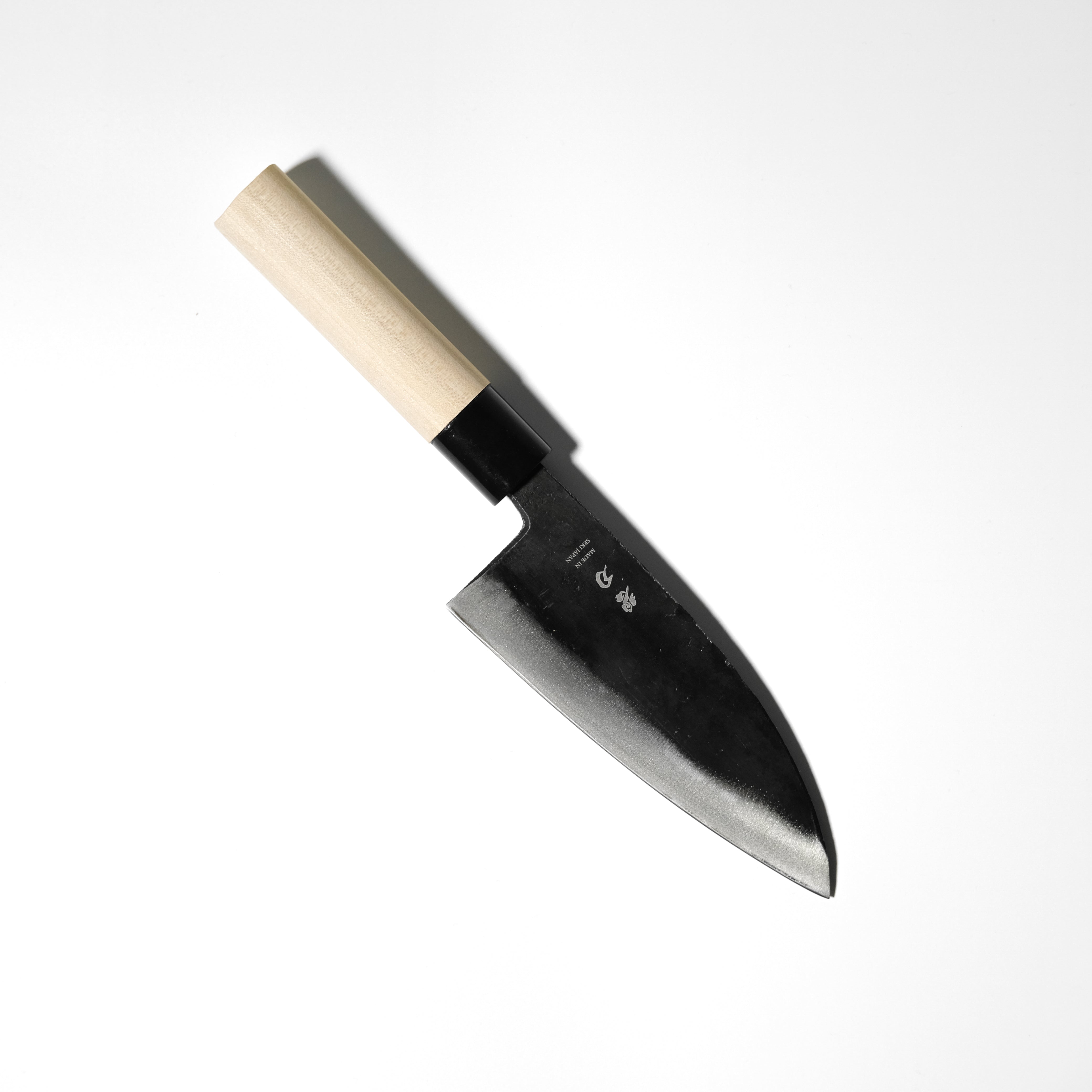 aoba Carbon Steel Kurouchi Deba Knife Magnolia Handle