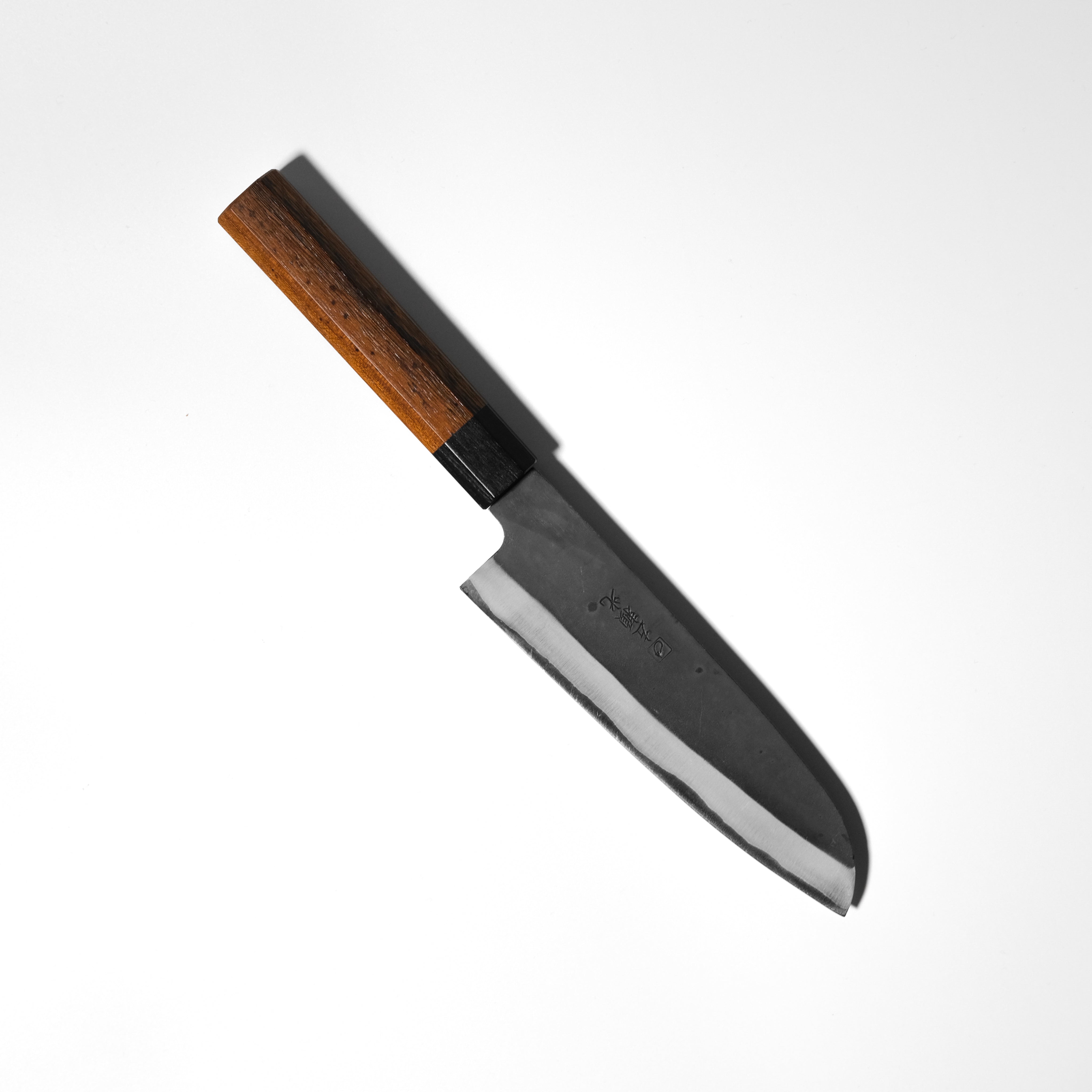 Hidariyorimitsu Aogami #1 Black Santoku Knife (190mm, Ironwood Handle)