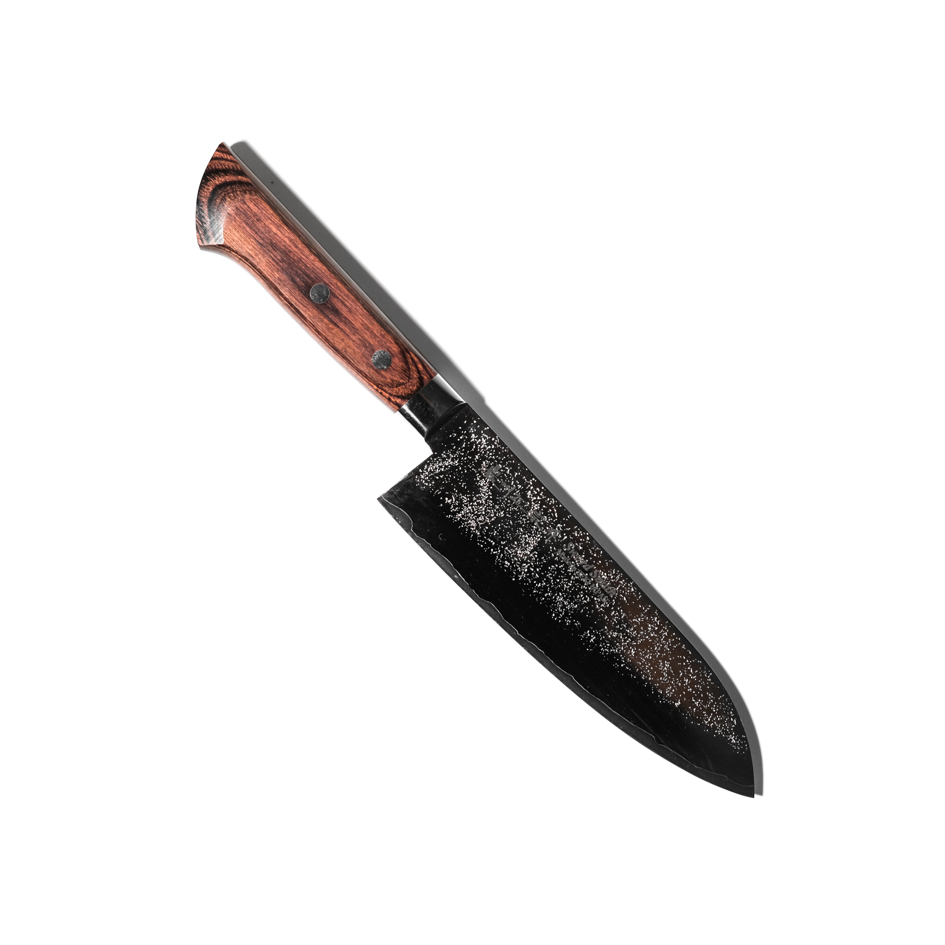 Nōshū Masamune Warikomi Steel Santoku Knife – Nashiji 8A (Brown Handle)