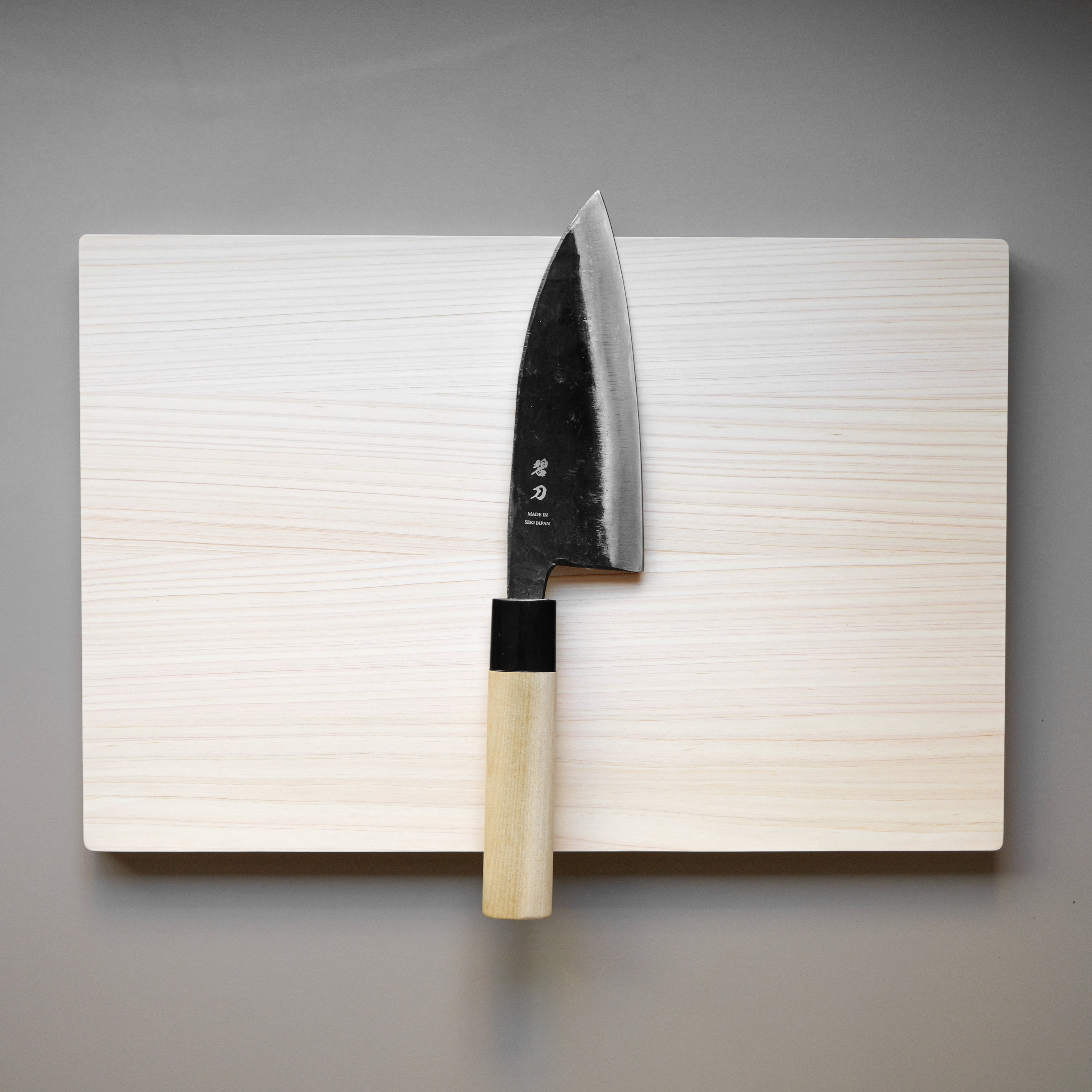 aoba Carbon Steel Kurouchi Deba Knife Magnolia Handle