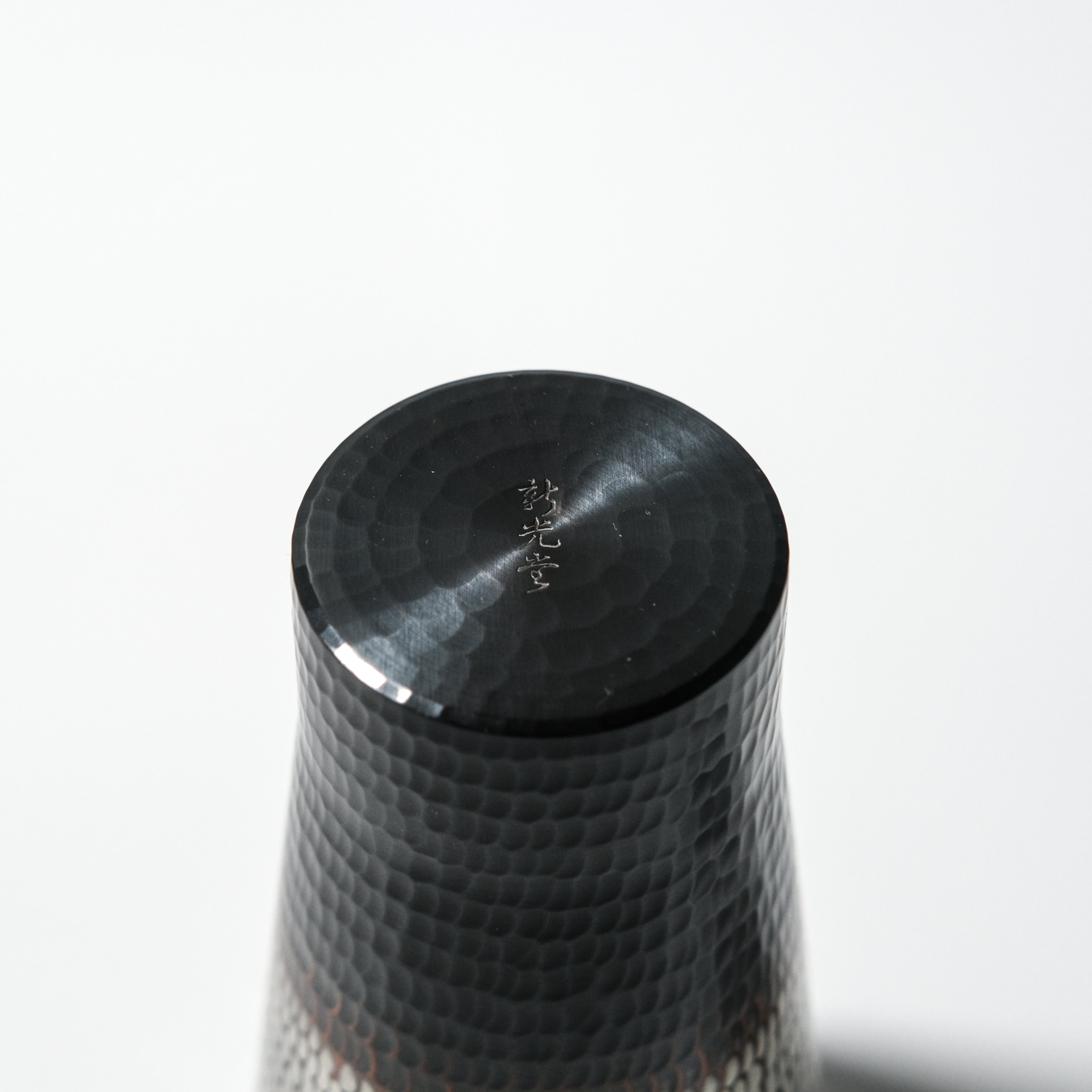 Hand-Hammered Pure Copper Tumbler – Tin & Black Finish (Medium)