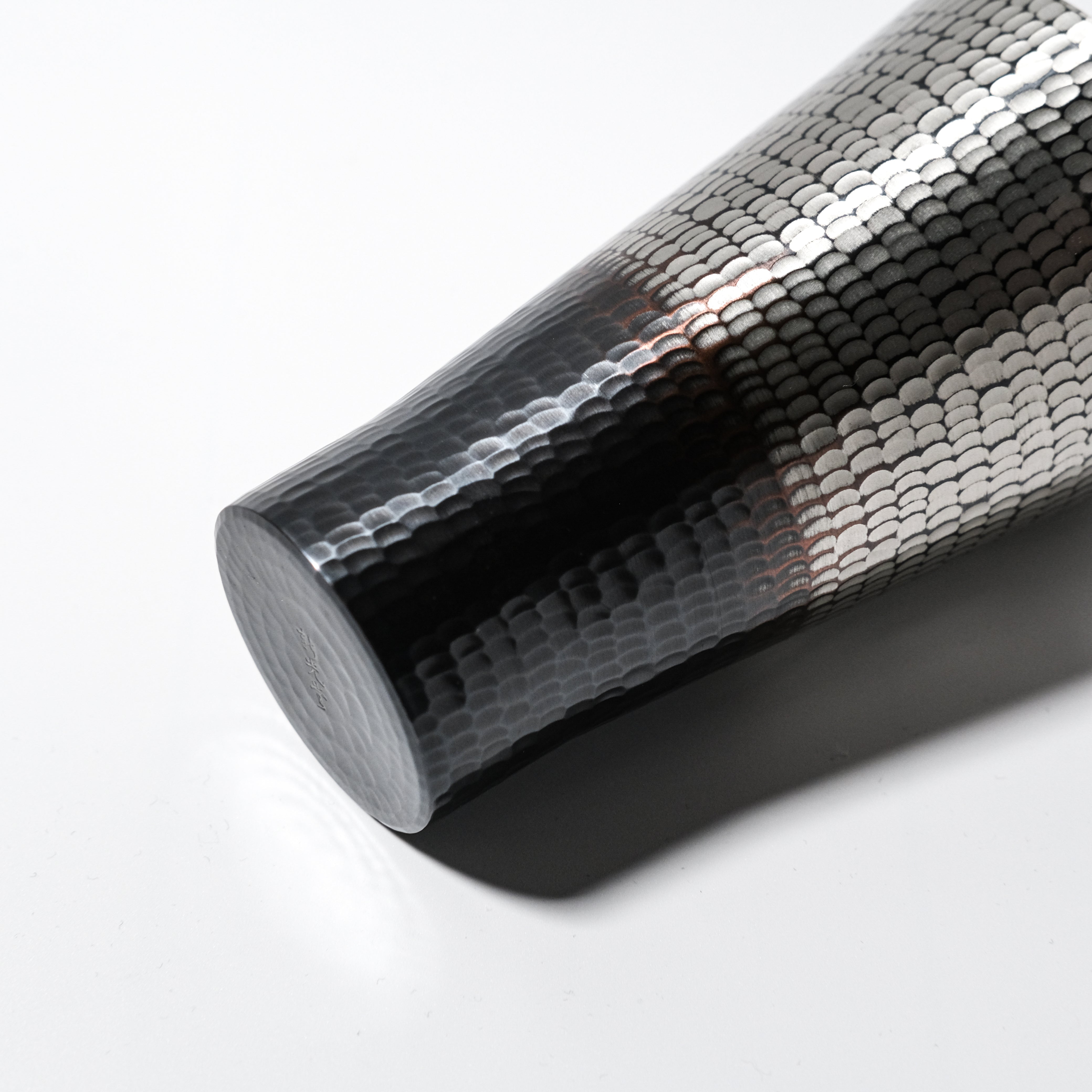 Hand-Hammered Pure Copper Tumbler – Tin & Black Finish (Medium)