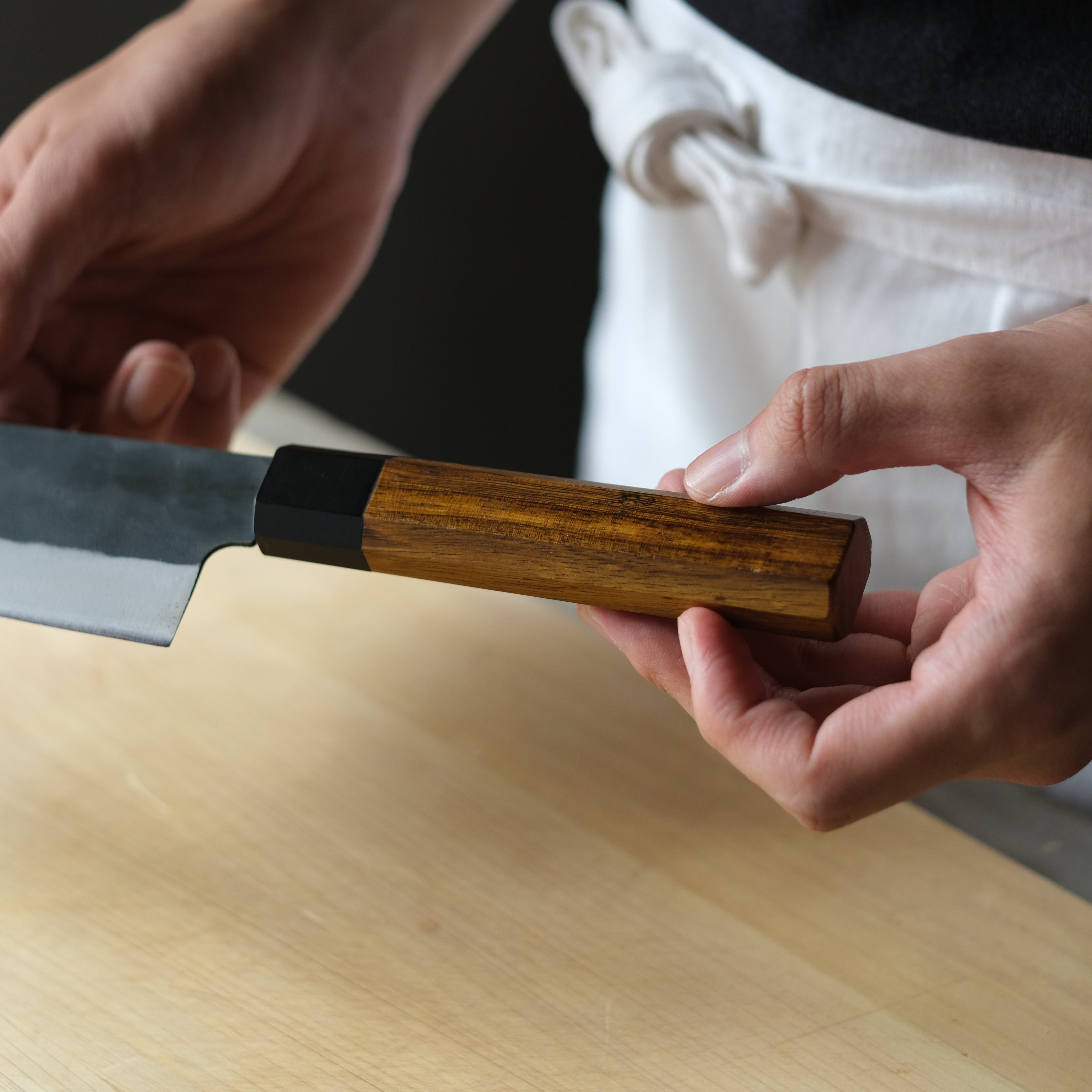 Hidariyorimitsu Aogami #1 Black Gyuto Knife – 210mm (Ironwood Handle)