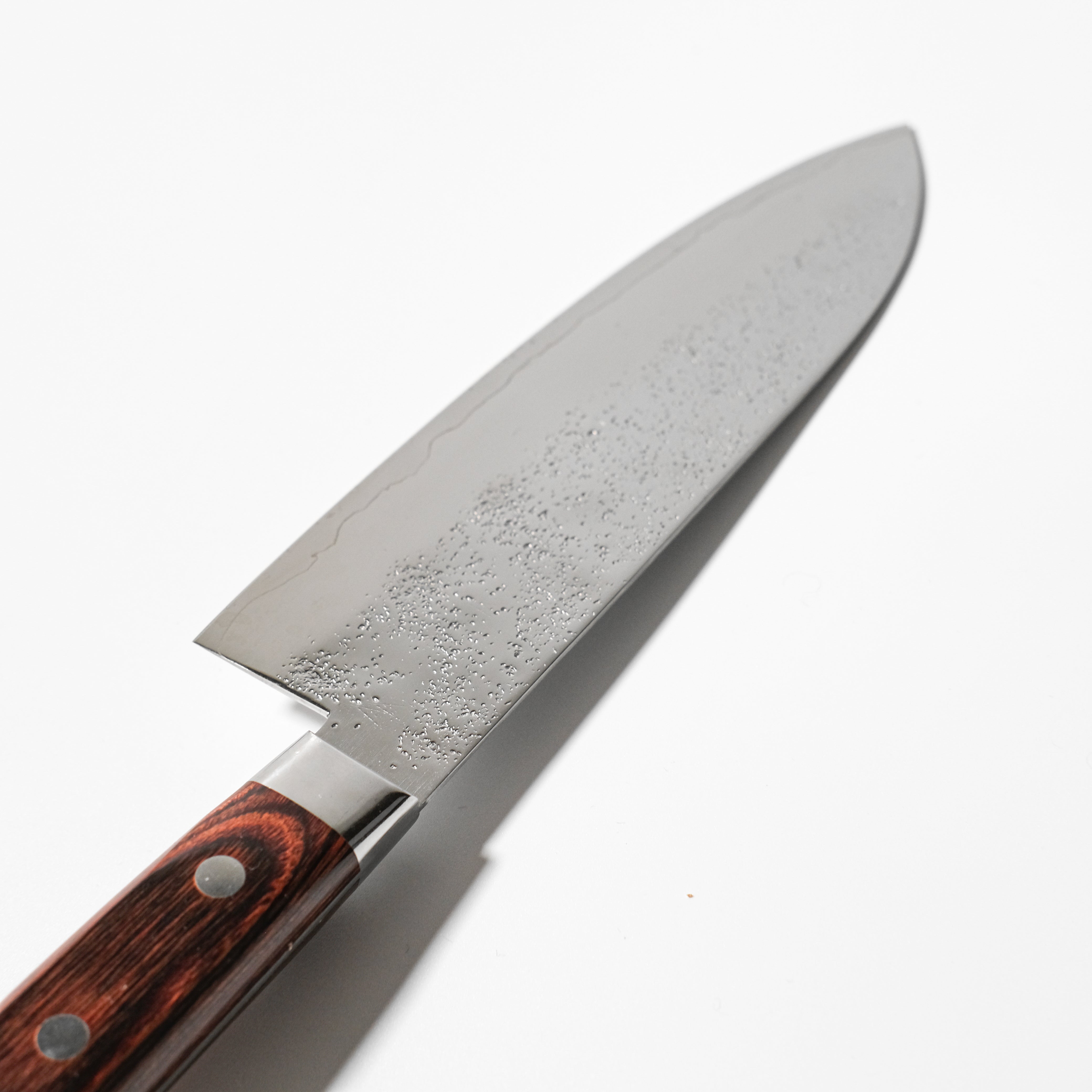 Nōshū Masamune Warikomi Steel Santoku Knife – Nashiji 8A (Brown Handle)
