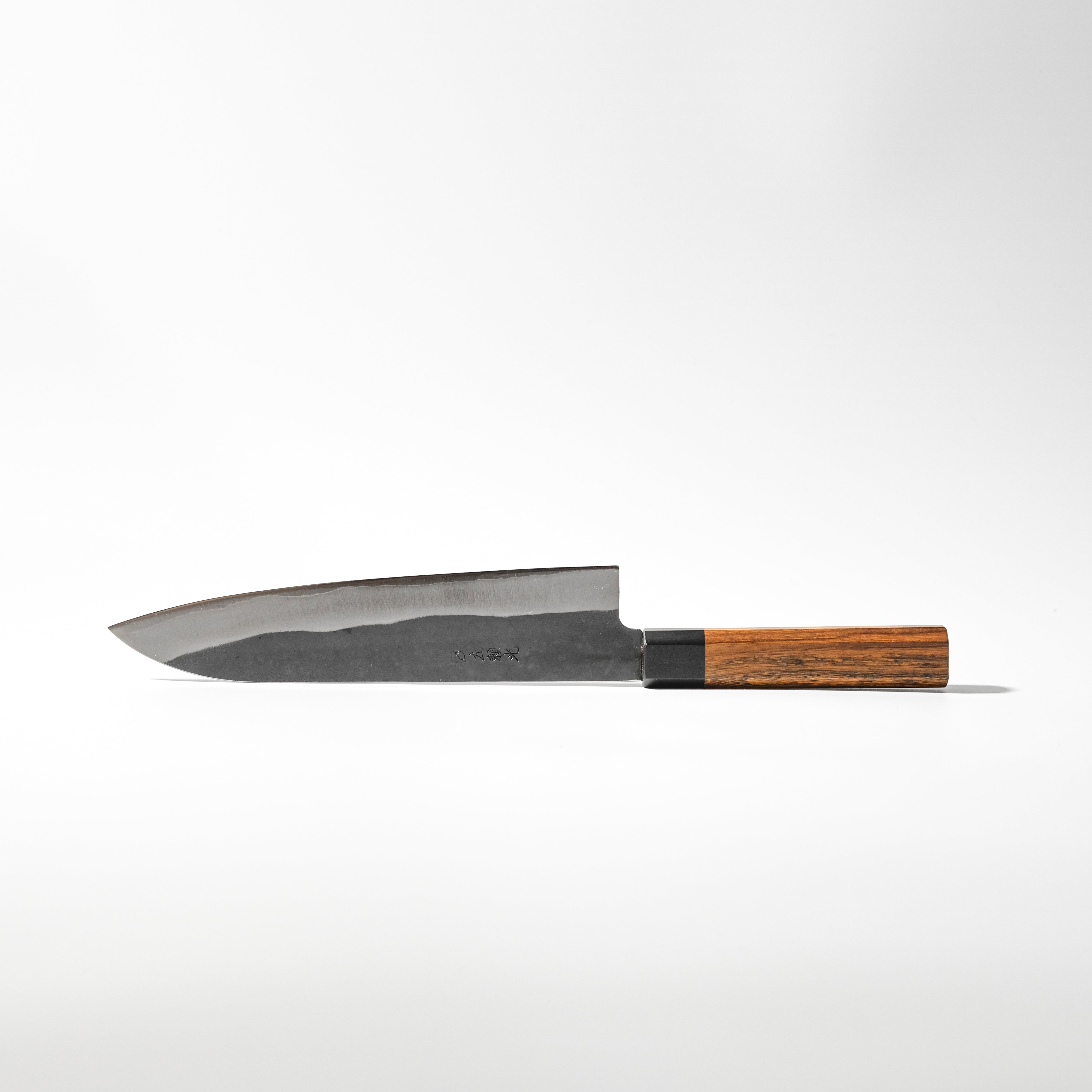 Hidariyorimitsu Aogami #1 Black Santoku Knife (190mm, Ironwood Handle)