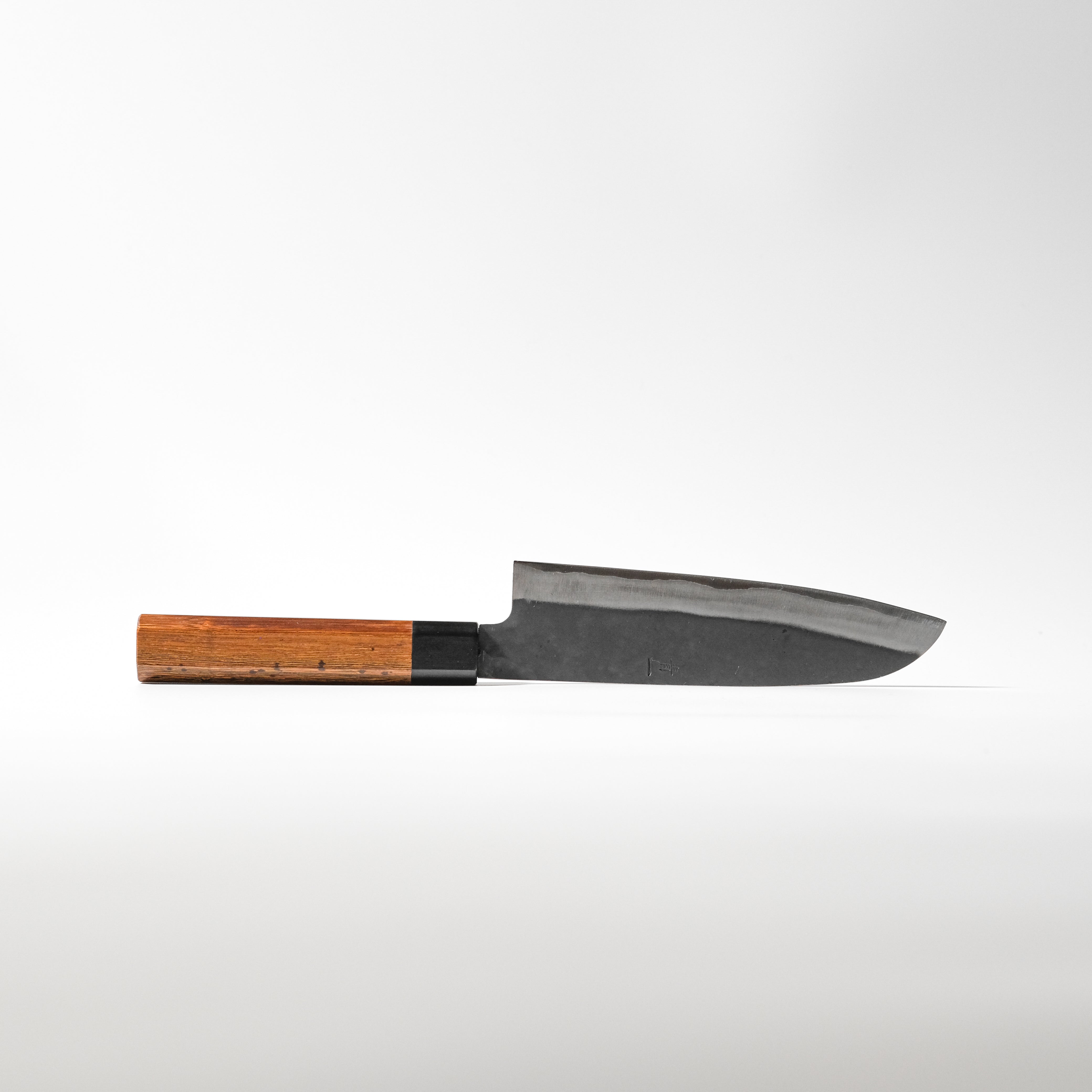 Hidariyorimitsu Aogami #1 Black Santoku Knife (190mm, Ironwood Handle)