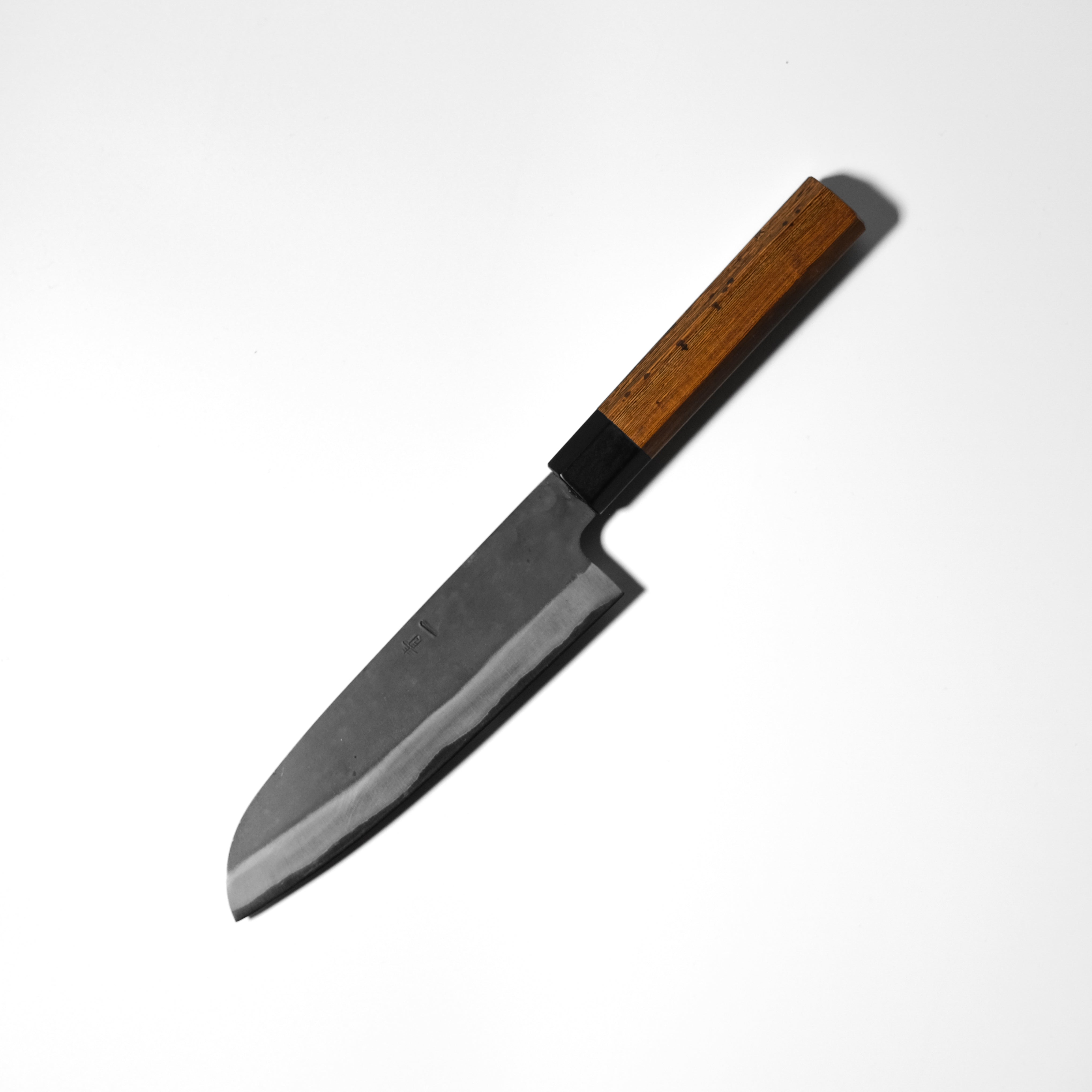 Hidariyorimitsu Aogami #1 Black Santoku Knife (190mm, Ironwood Handle)