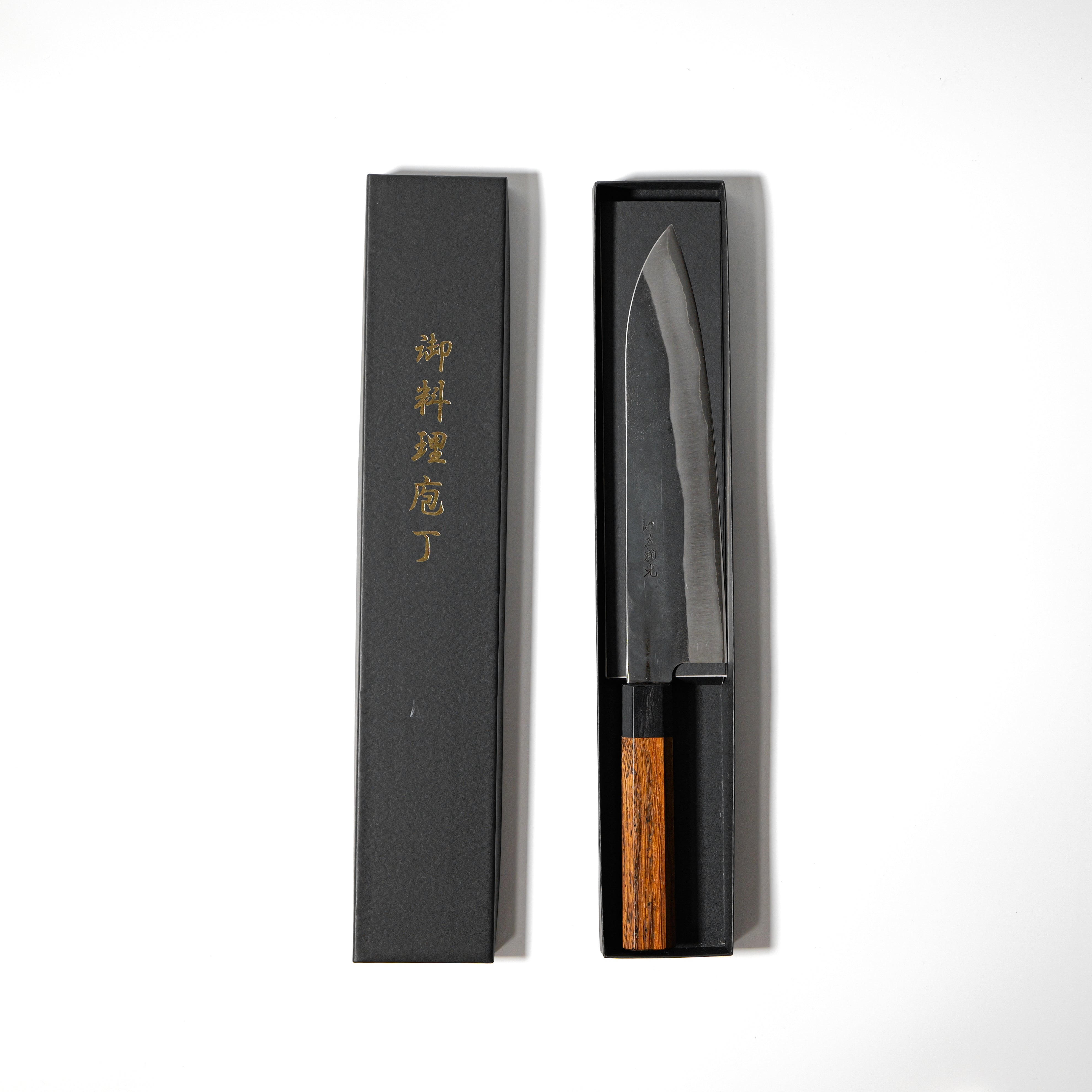 Hidariyorimitsu Aogami #1 Black Gyuto Knife – 210mm (Ironwood Handle)